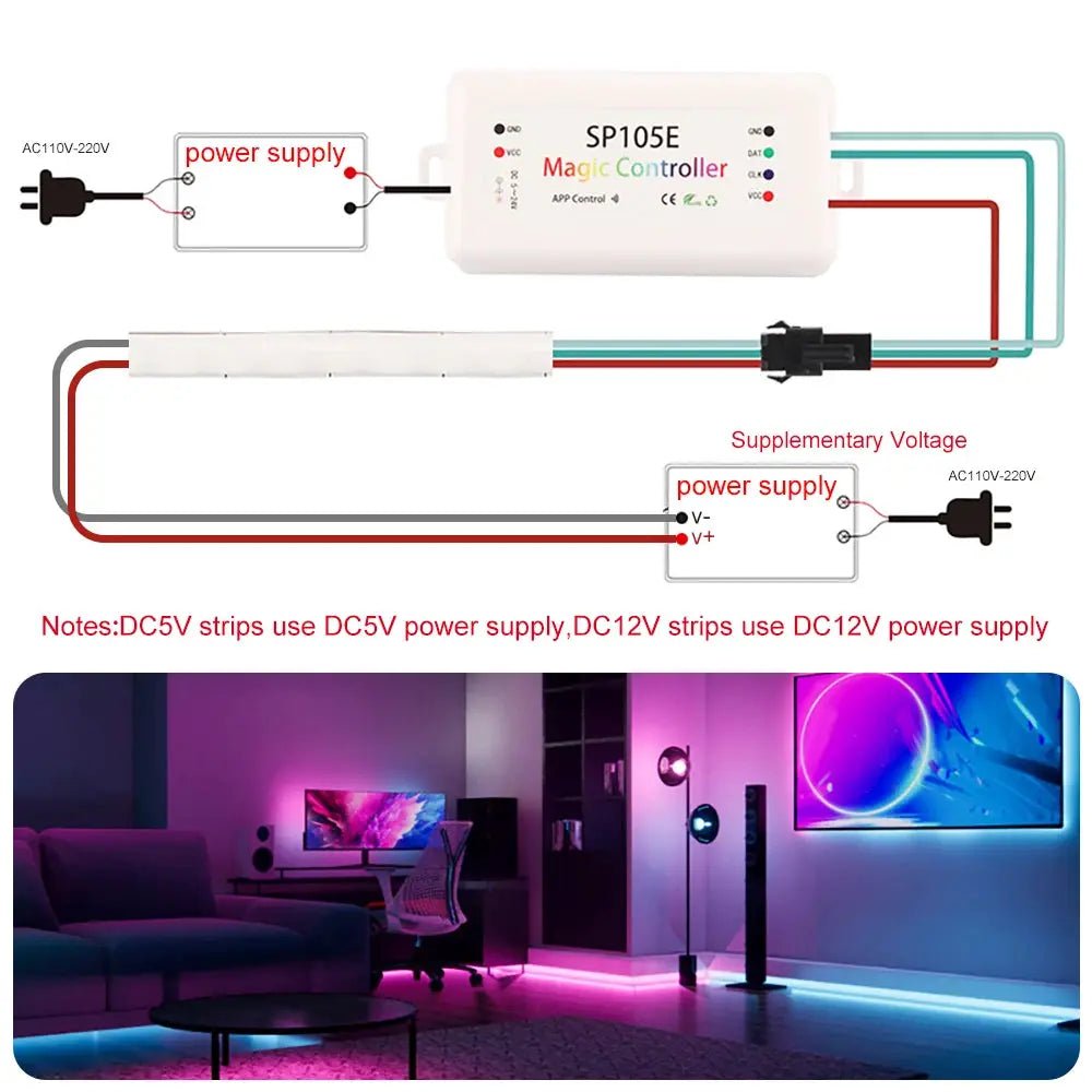 Vivid RGB LED Strip for Bedroom Ambience