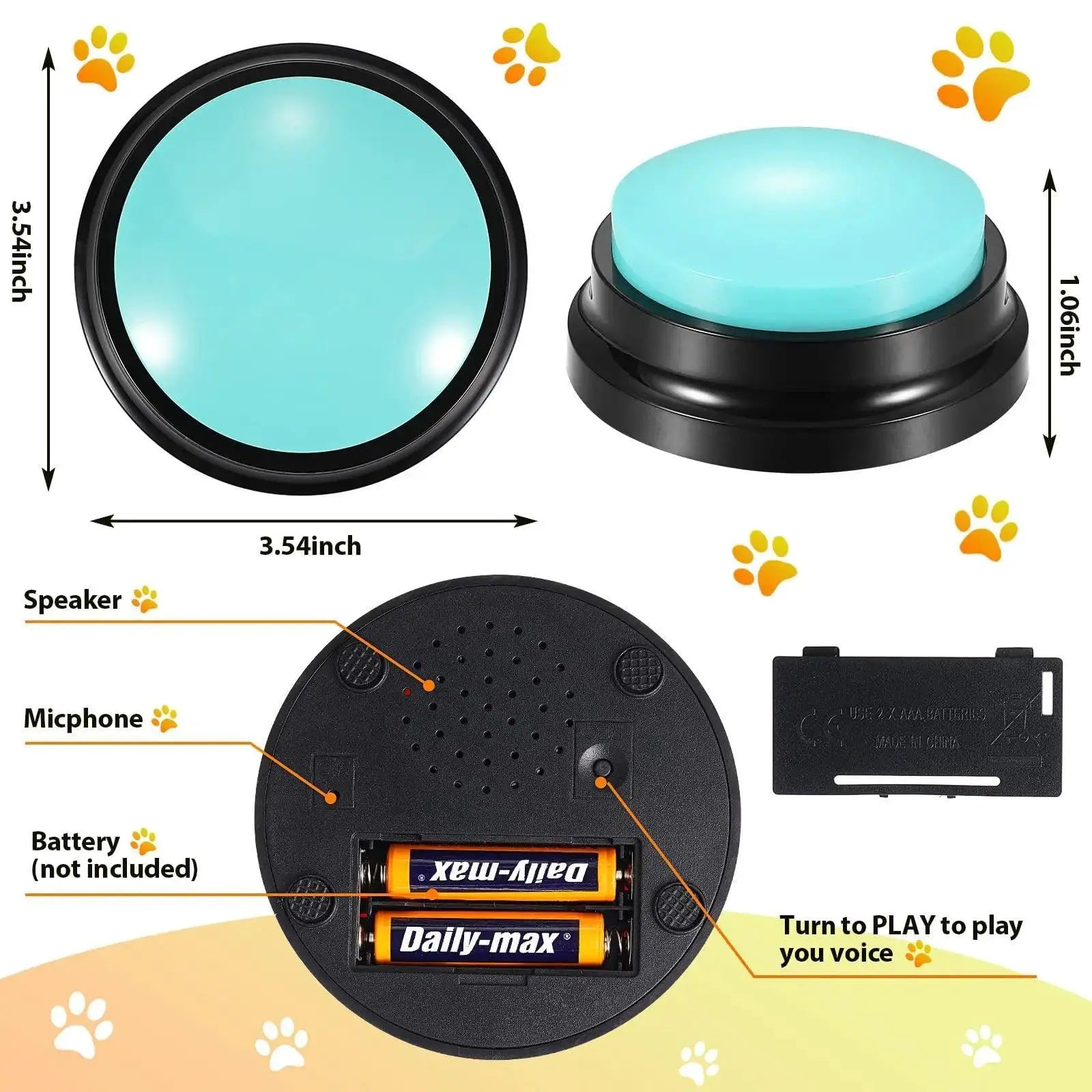 Voice Recording Pet Training Button for Communication Buzzer