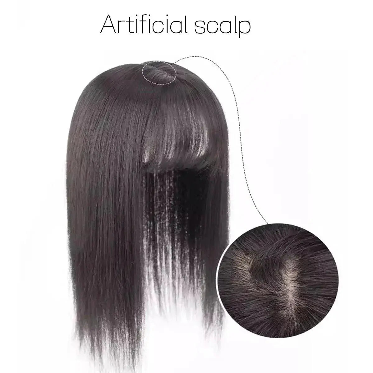 Volume Boosting Clip In Hair Topper With Bangs For Style