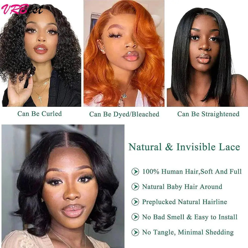 Vrbest Bob Wig Body Wave Lace Closure Effortless Style