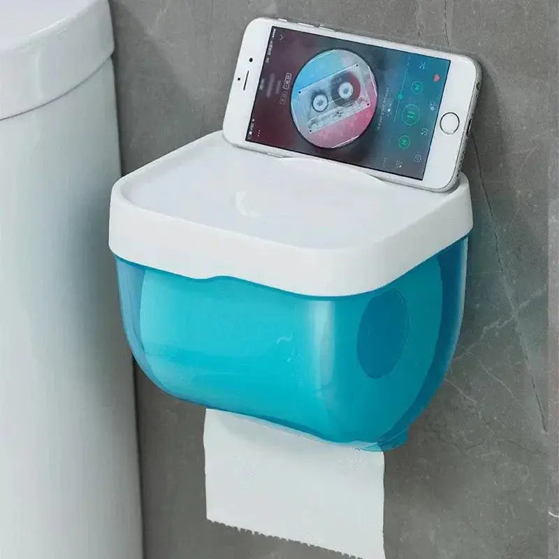 Wall Mount Toilet Paper Holder Shelf Storage Rack Unit