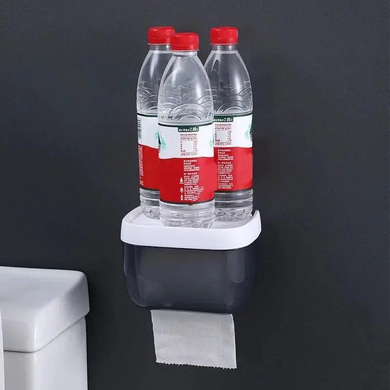 Wall Mount Toilet Paper Holder Shelf Storage Rack Unit