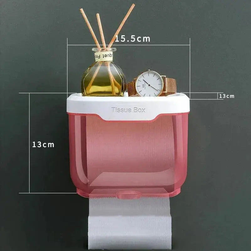 Wall Mount Toilet Paper Holder Shelf Storage Rack Unit