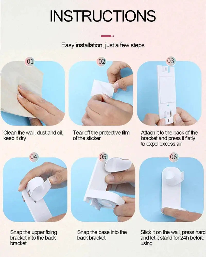 Wall Mounted Electric Toothbrush Holder Traceless Storage