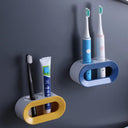Wall-Mounted Electric Toothbrush Holder with Toothpaste Storage