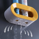 Wall-Mounted Electric Toothbrush Holder with Toothpaste Storage