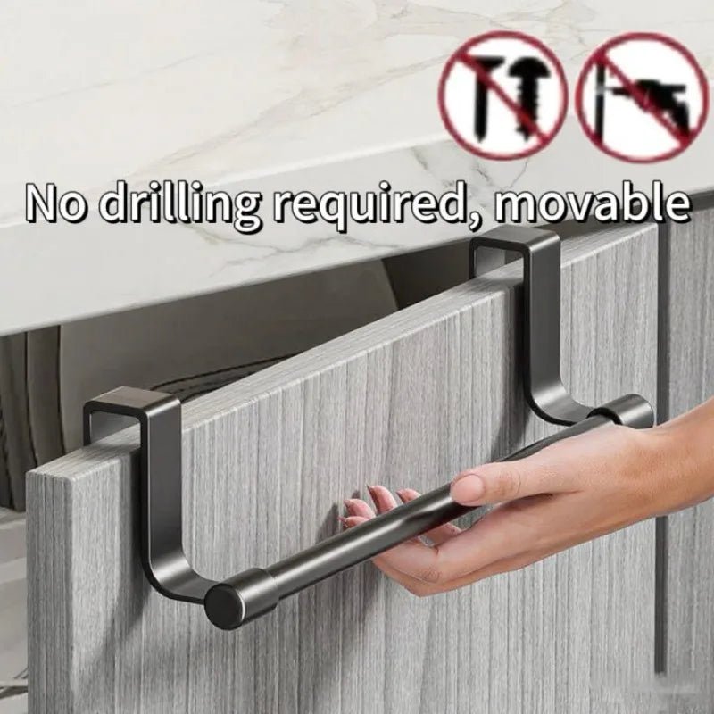 Wall Mounted Kitchen Cabinet Towel Rack No Drilling Dishcloth Holder