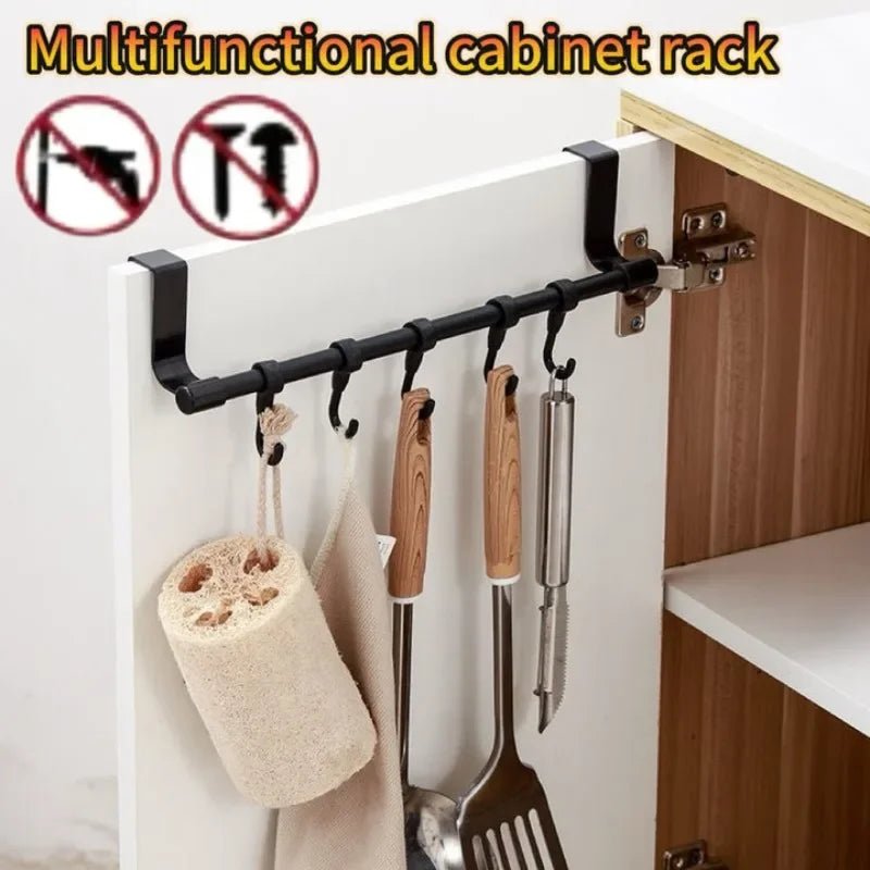 Wall Mounted Kitchen Cabinet Towel Rack No Drilling Dishcloth Holder