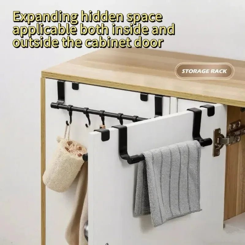 Wall Mounted Kitchen Cabinet Towel Rack No Drilling Dishcloth Holder