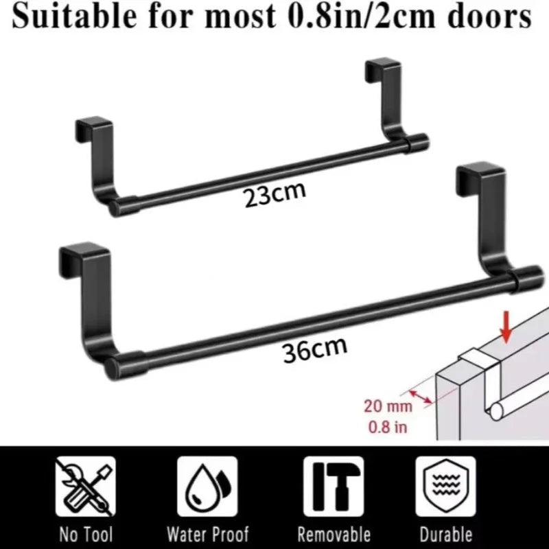 Wall Mounted Kitchen Cabinet Towel Rack No Drilling Dishcloth Holder