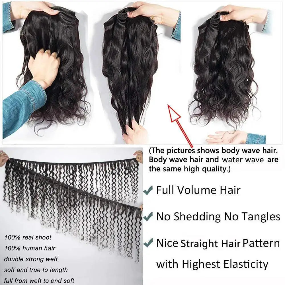 Water Wave Curly Deep Brazilian Hair Bundles Luxury Grade