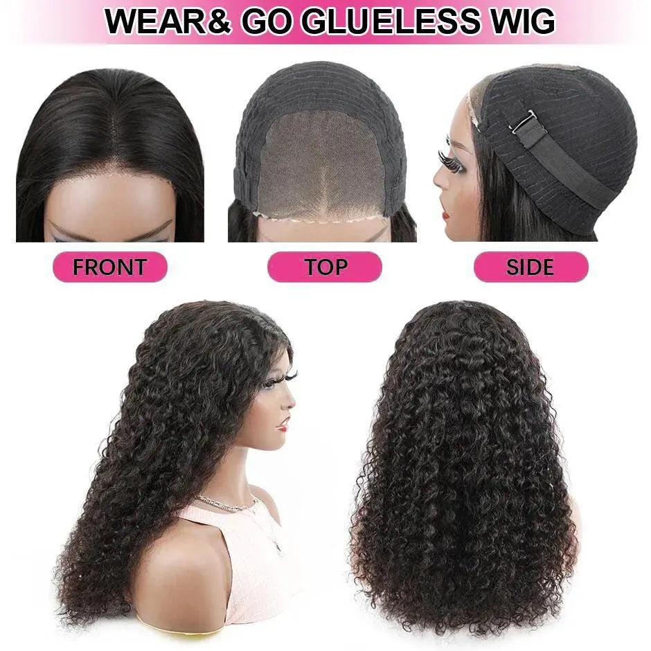 Water Wave Lace Wig Natural Wave Curly Brazilian Remy Hair