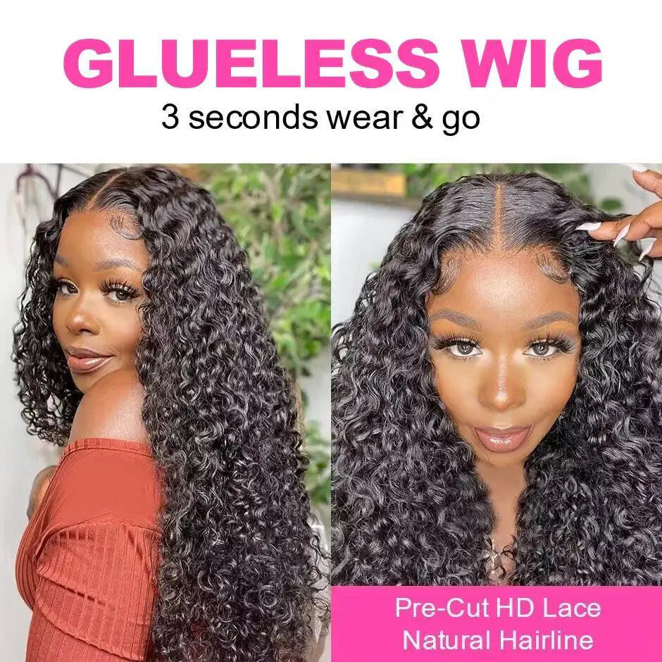 Water Wave Lace Wig Natural Wave Curly Brazilian Remy Hair