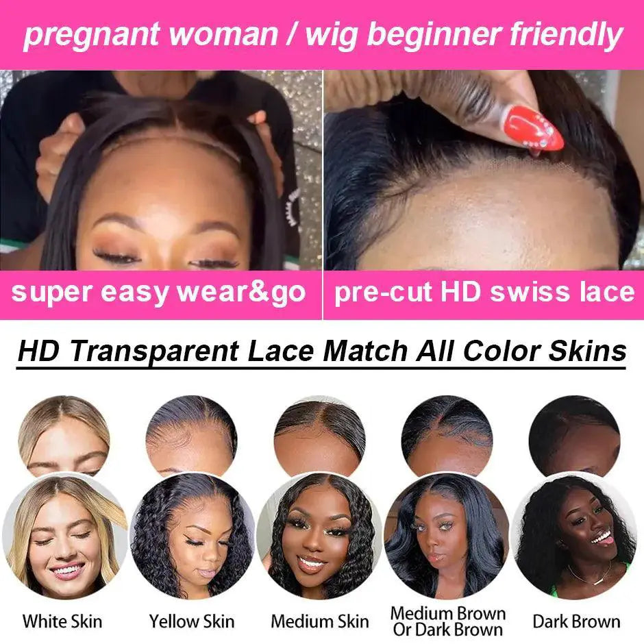 Water Wave Lace Wig Natural Wave Curly Brazilian Remy Hair