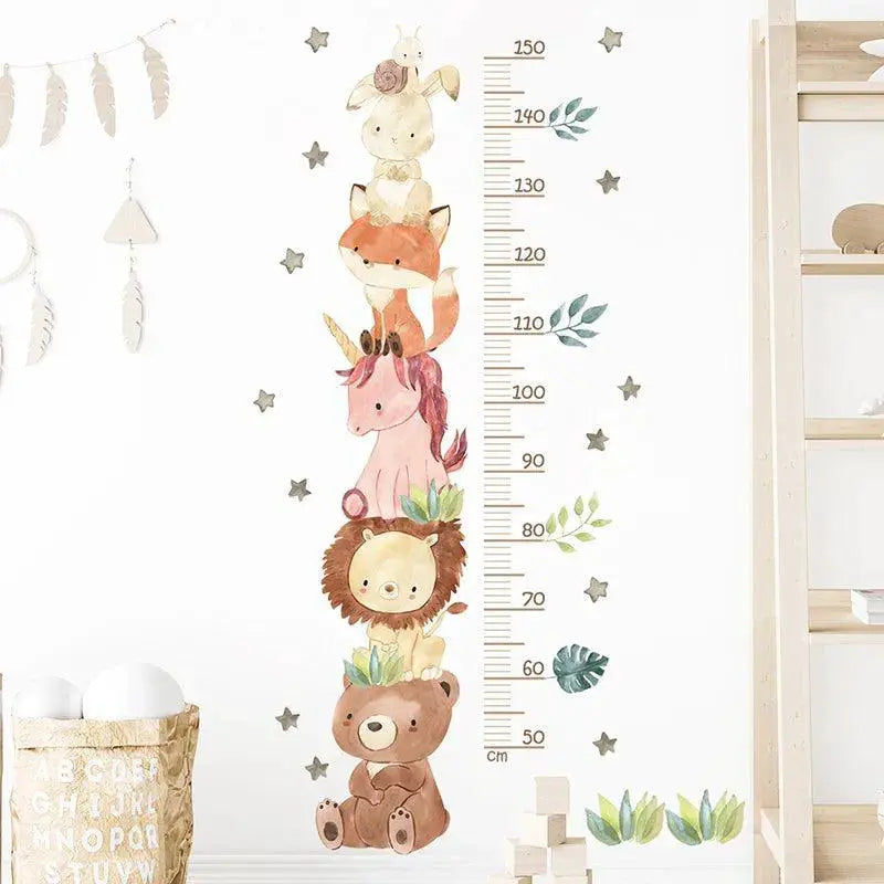 Watercolor Animals Wall Stickers Cute Elephant Giraffe Bear
