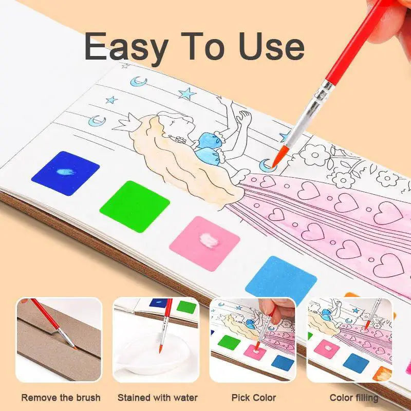 Watercolor Painting Book For Kids Creative Drawing Set Fun