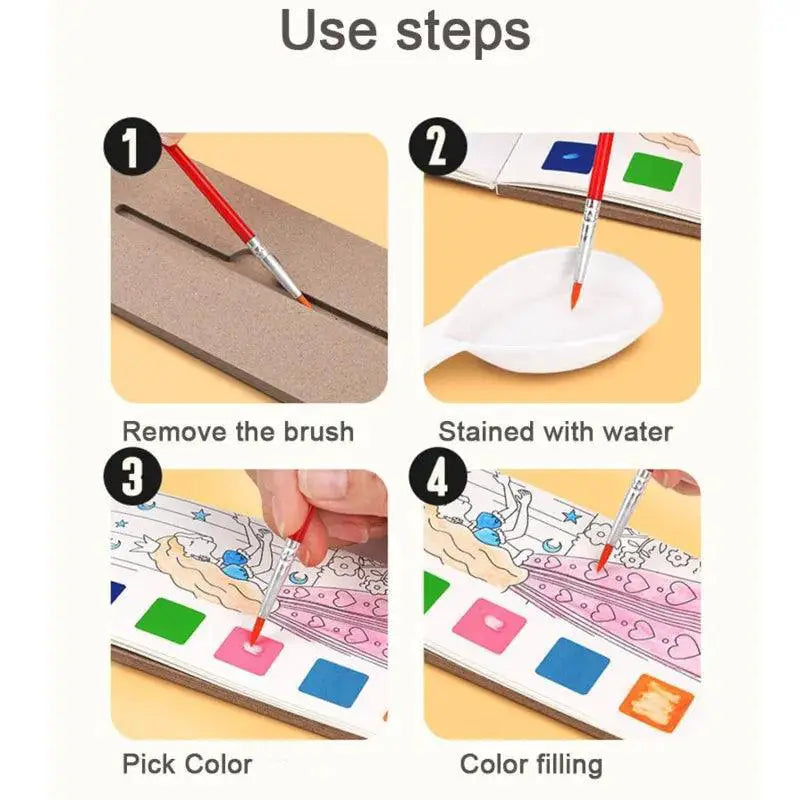 Watercolor Painting Book For Kids Creative Drawing Set Fun