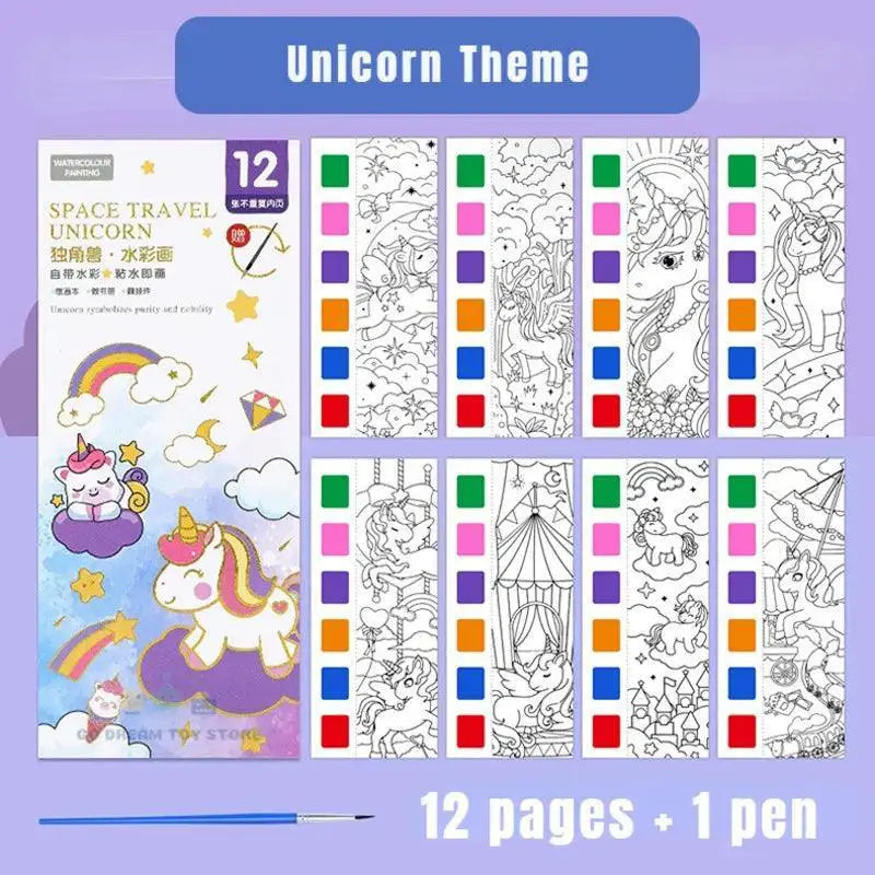 Watercolor Painting Book For Kids Creative Drawing Set Fun