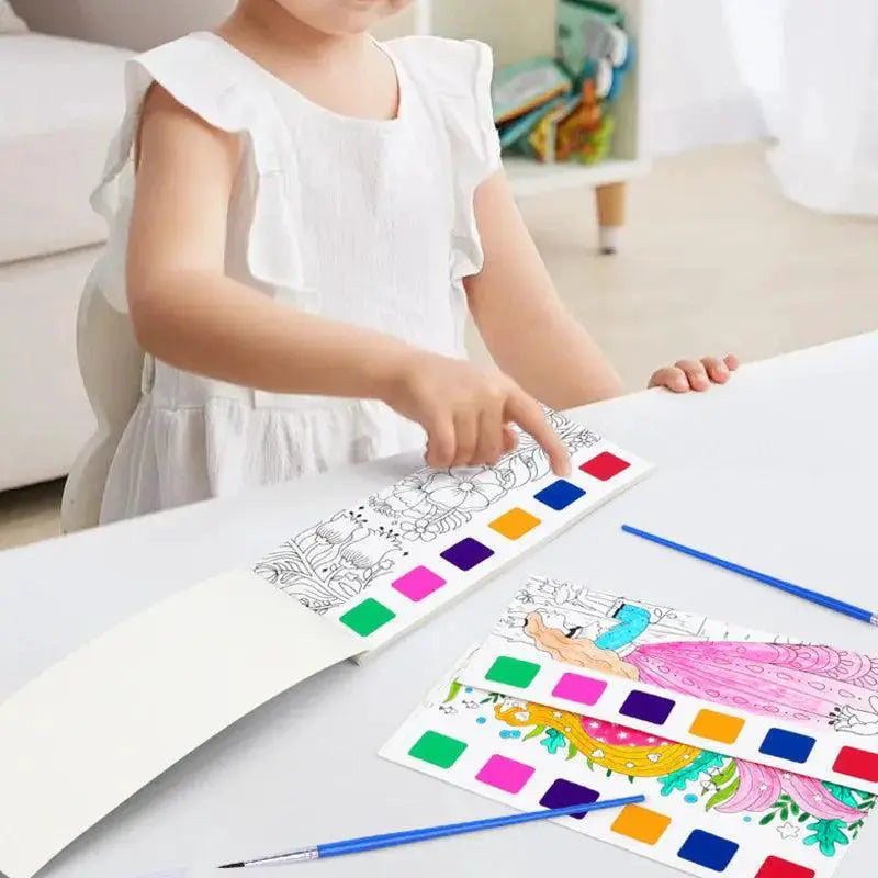 Watercolor Painting Book For Kids Creative Drawing Set Fun