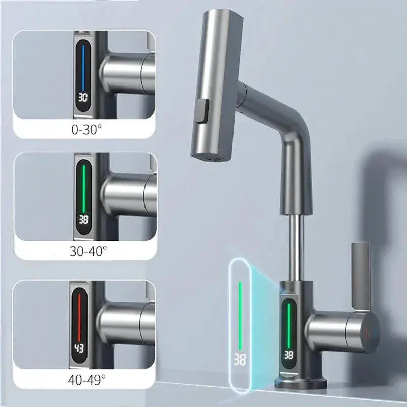 Digital Display Basin Faucet With LED Sensor - OurLum.com