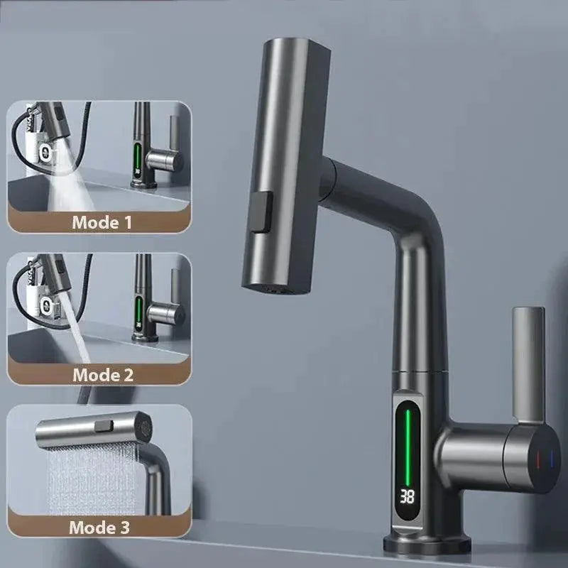 Digital Display Basin Faucet With LED Sensor - OurLum.com