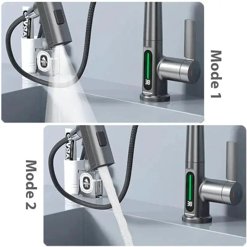 Digital Display Basin Faucet With LED Sensor - OurLum.com