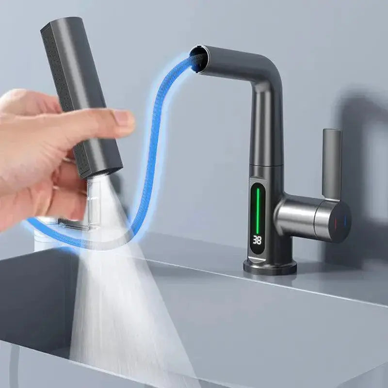 Digital Display Basin Faucet With LED Sensor - OurLum.com