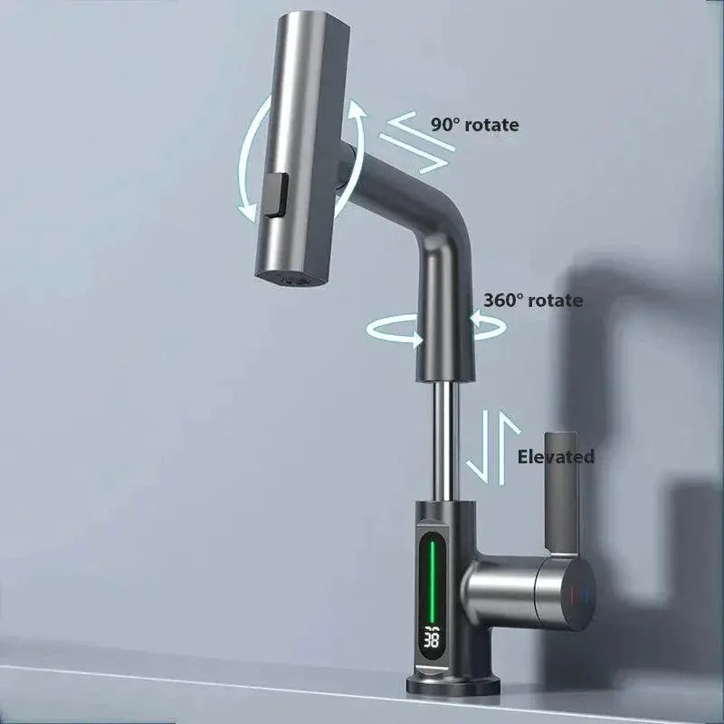 Digital Display Basin Faucet With LED Sensor - OurLum.com