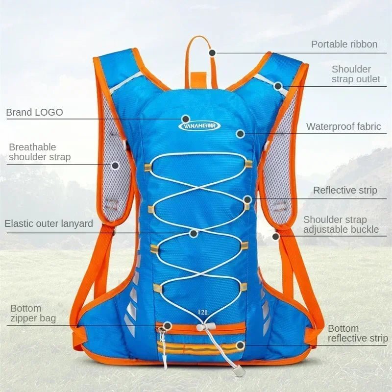 Waterproof Cycling Backpack For Road Bike And Outdoor Sports Hydration 12 L Ultra