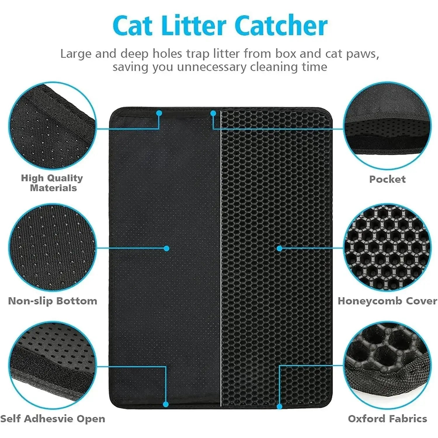 Waterproof Double Layer Cat Litter Mat Non Slip Washable