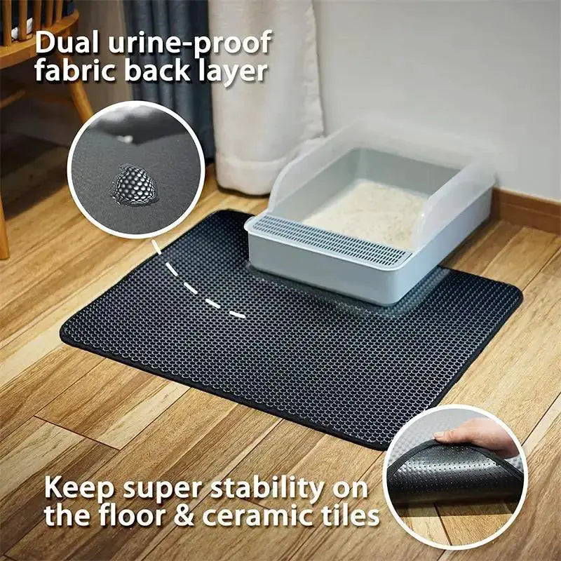 Waterproof Double Layer Cat Litter Mat Non Slip Washable