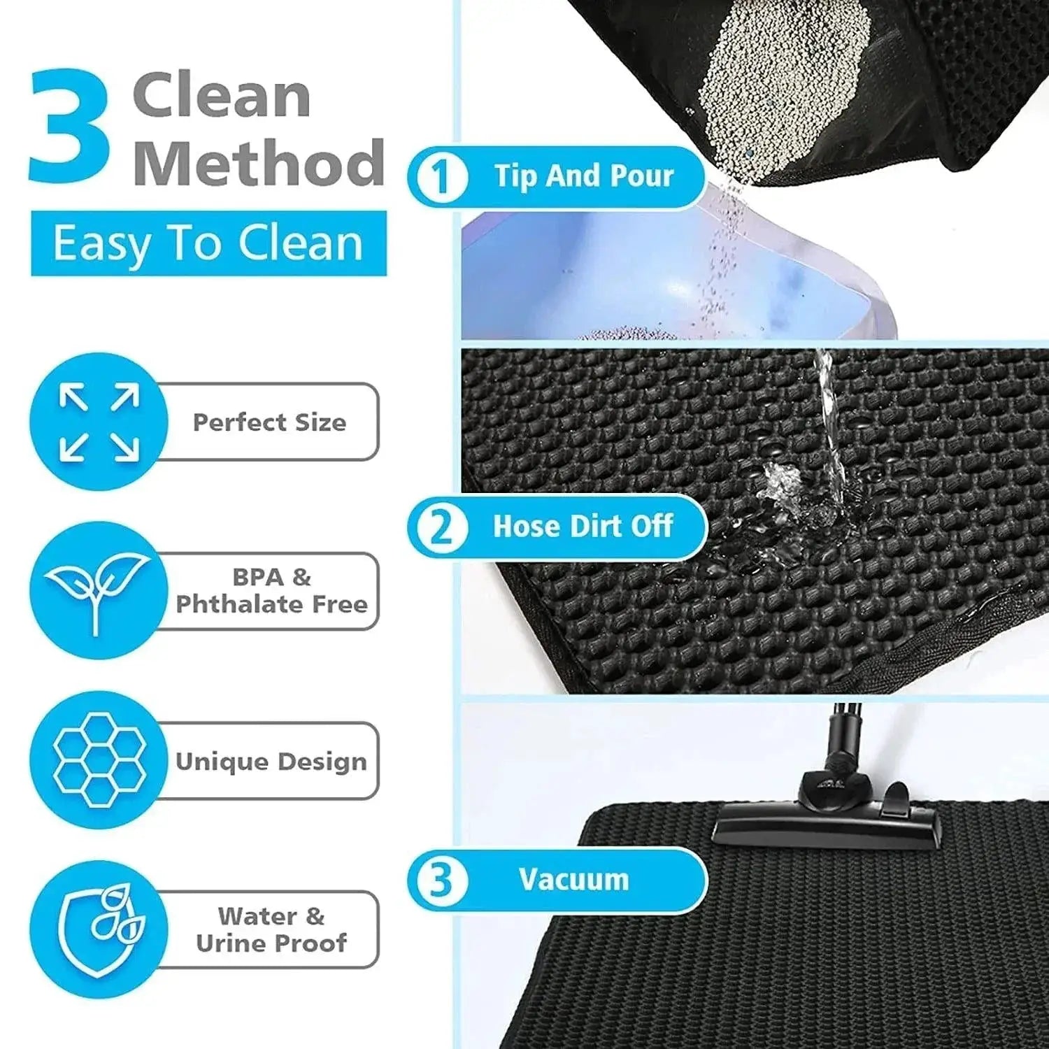 Waterproof Double Layer Cat Litter Mat Non Slip Washable