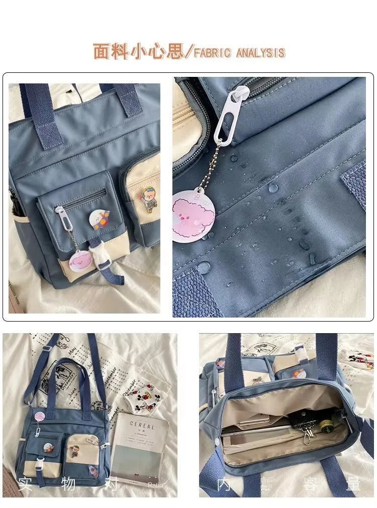 Waterproof Oxford Canvas Women Shoulder Bags Crossbody Tote Satchel Everyday Use