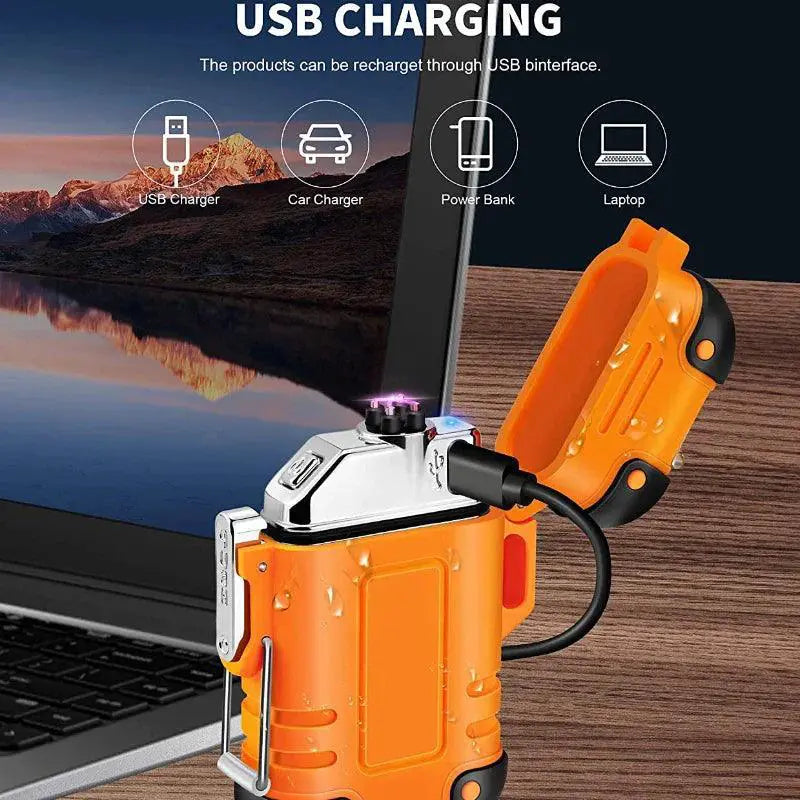 Waterproof Plasma Lighter for Outdoor Adventures Flame