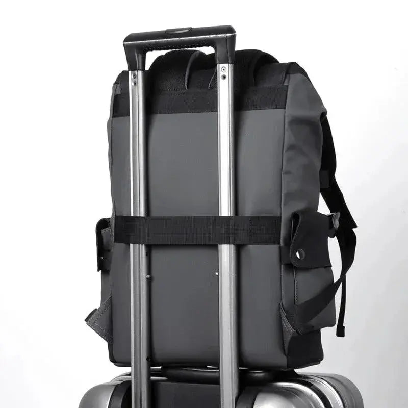 Waterproof PU Leather Laptop Backpack With USB Charging