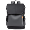 Waterproof PU Leather Laptop Backpack for Men with USB Charging