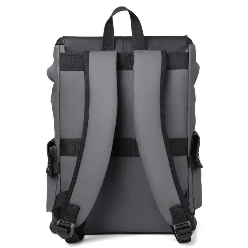 Waterproof PU Leather Laptop Backpack With USB Charging