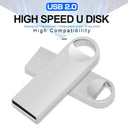Waterproof Silver USB Flash Drive Fast Data Transfer Durable Metal