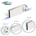 Waterproof Silver USB Flash Drive Fast Data Transfer Durable Metal