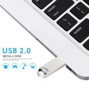 Waterproof Silver USB Flash Drive Fast Data Transfer Durable Metal