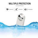 Waterproof Silver USB Flash Drive Fast Data Transfer Durable Metal