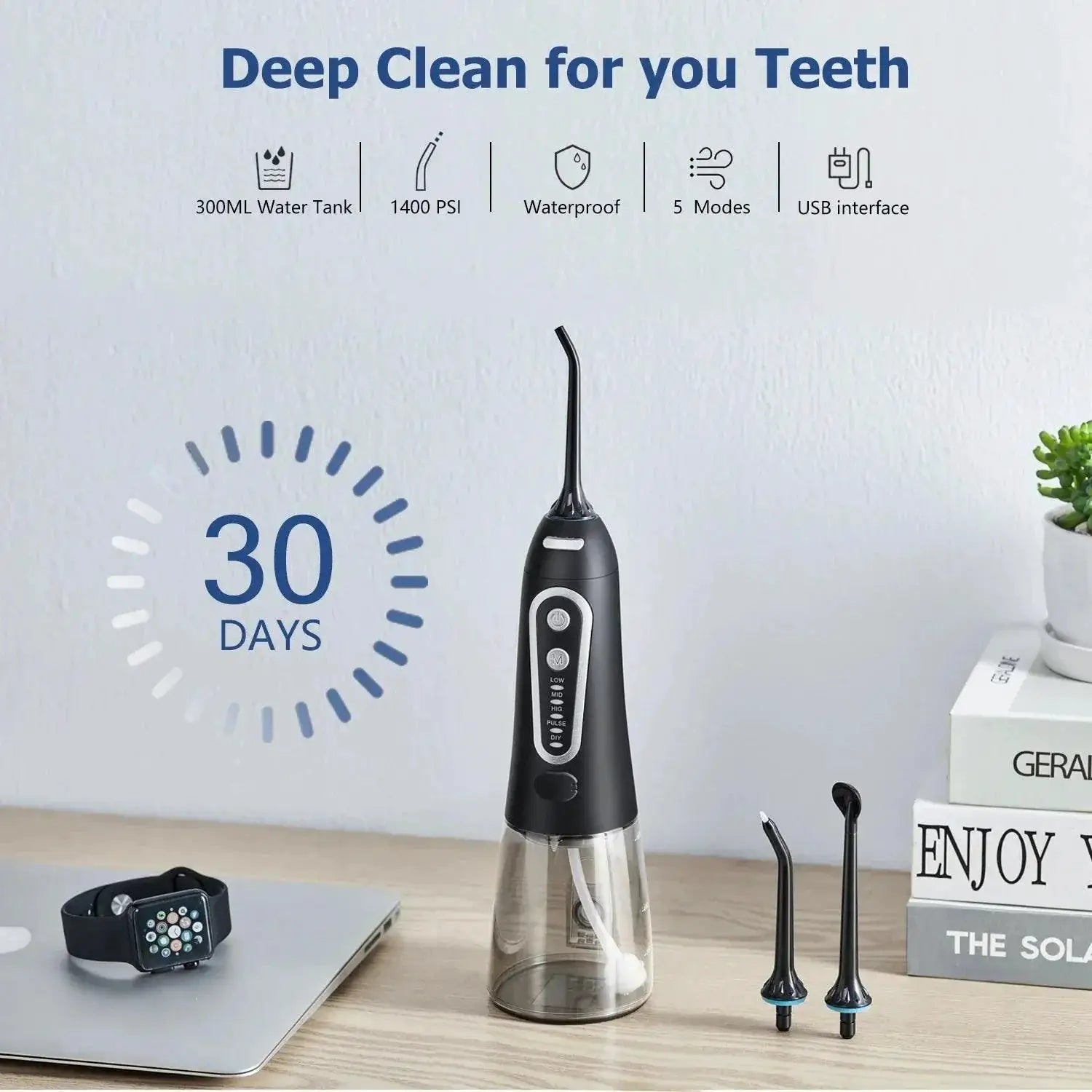 Waterpulse Cordless Water Flosser With Customizable Modes