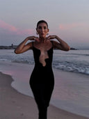 Wavy Hollow Out Knit Dress Chic Summer Beachwear Statement