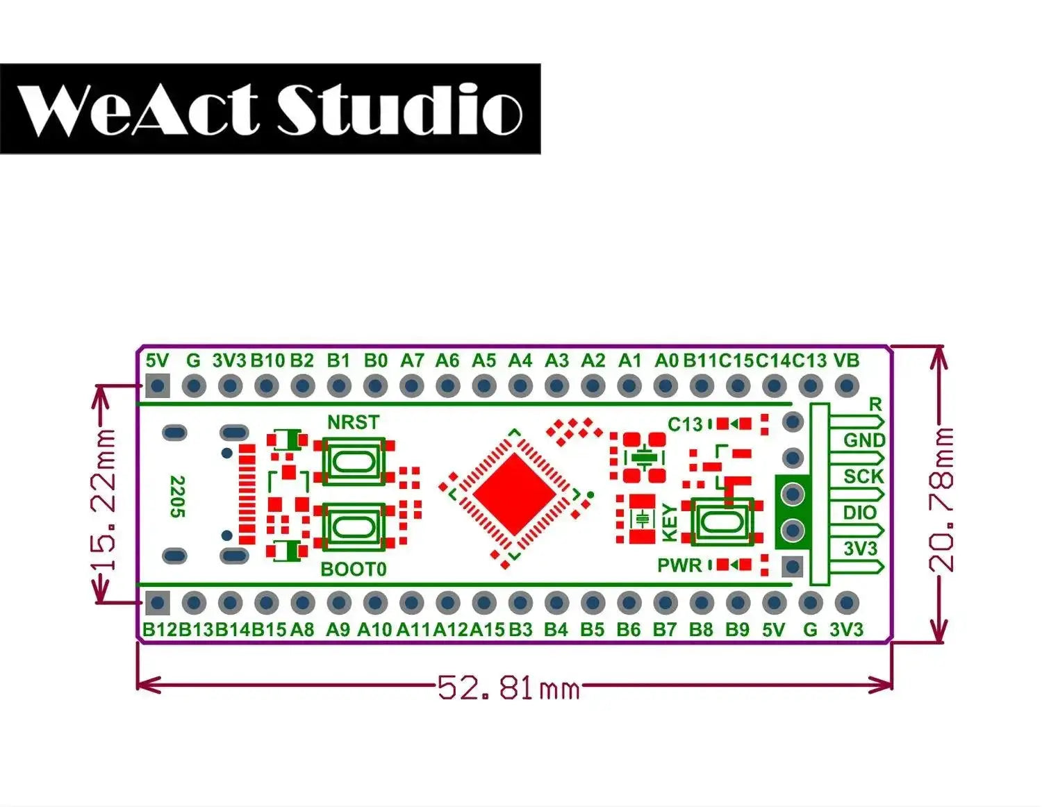 WeAct BlackPill STM32F411 Board High Performance Tool