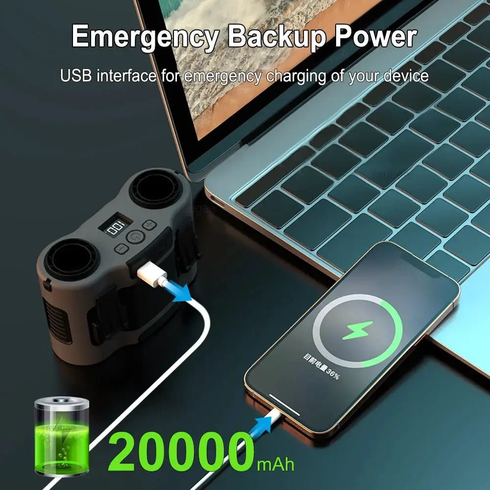 Wearable USB Clip Fan Portable Waist Mount Hands Free Cooling On The Go