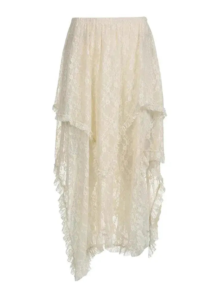 Weekeep Sexy Vintage Lace A Line Skirt Y2K Fashion Statement