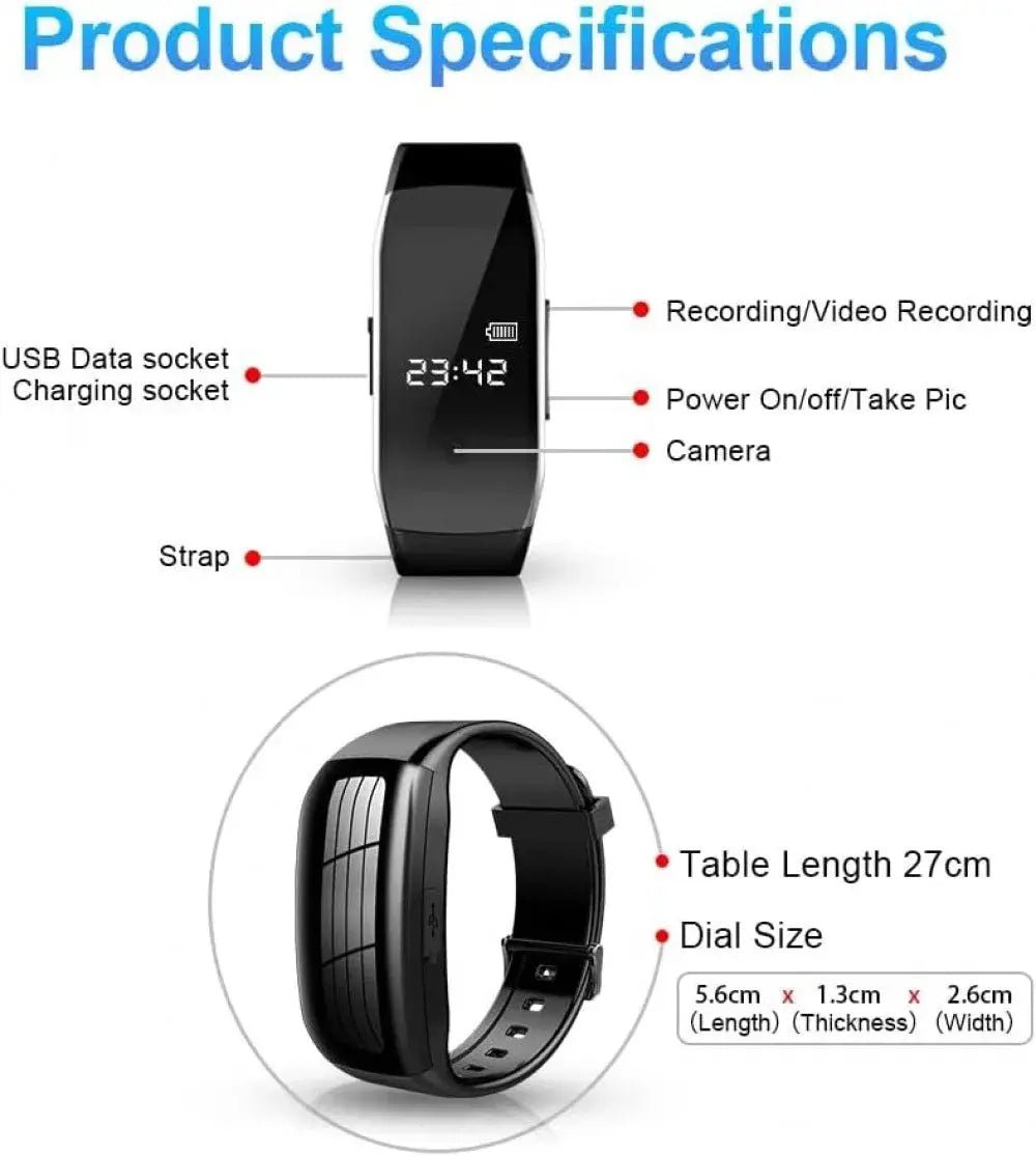 Weimi 1080P Mini Camera Wristwatch Discreet Unobtrusive Recording for Daily Wear