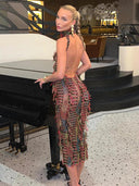 Weird Puss Hole Dress Provocative Colorful Bodycon Style