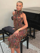 Weird Puss Hole Dress Provocative Colorful Bodycon Style