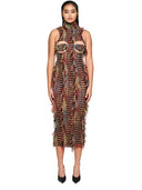 Weird Puss Hole Dress Provocative Colorful Bodycon Style